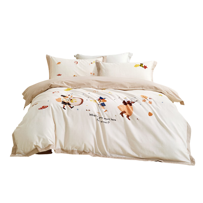 Luolaikids 4-Piece Set Baby A-Class 100% Combed Cotton Duvet Cover Bed Sheet Pillowcase 200x230cm