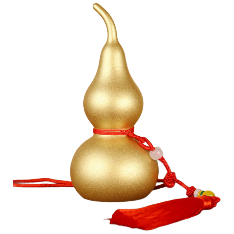 BinYue Copper Gourd Pendant Open Hollow Brass Matte Gourd Ornament Medium Size Copper Entryway Decoration Living Room Ornament