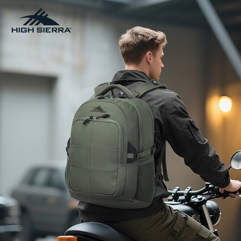High Sierra Commuter Laptop Bag, Large Capacity Men's Backpack, Durable Business Travel Bag, Eco-Friendly Fabric Outdoor Expandable Backpack