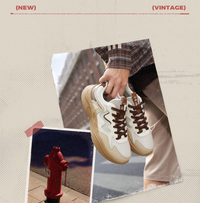361° Men's Sports Shoes Horn Bag Height Increasing Retro Shock Absorption Running Casual Shoes Autumn Winter 672536781-2 2