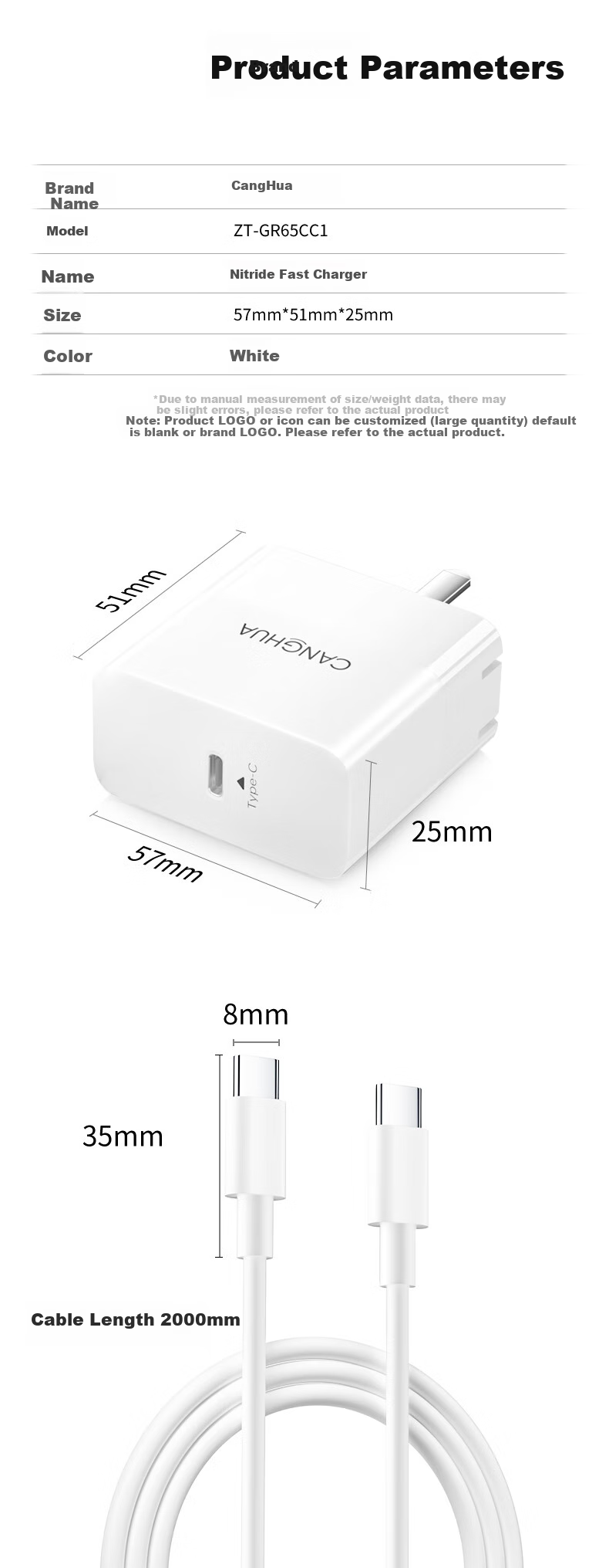 CangHua 100W GaN Charger Set, Multi-Port Charging Head, Compatible with Apple 18/18 Huawei Phones, PD65W Xiaomi Honor Lenovo Laptop Power Adapter 2