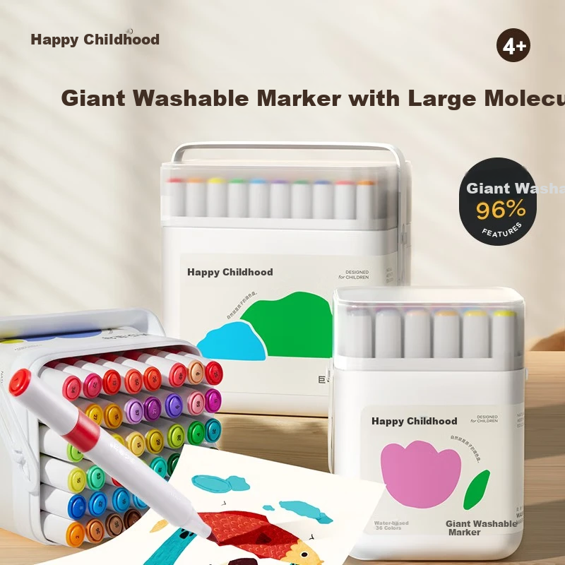 Meiletongnian Water-Based Markers, 24 Colors, Dual-Tip, for Primary And Secondary School Students, Children's Drawing Pens, Non-Alcohol, Quick-Drying, Watercolor Pens