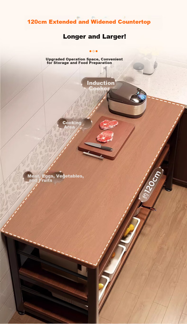 Quanpinwu Kitchen Storage Rack, Multifunctional Floor Cabinet, Cutting Table, Workbench, Sideboard Storage Rack, Narrow Cabinet, Coffee Table, 83 8