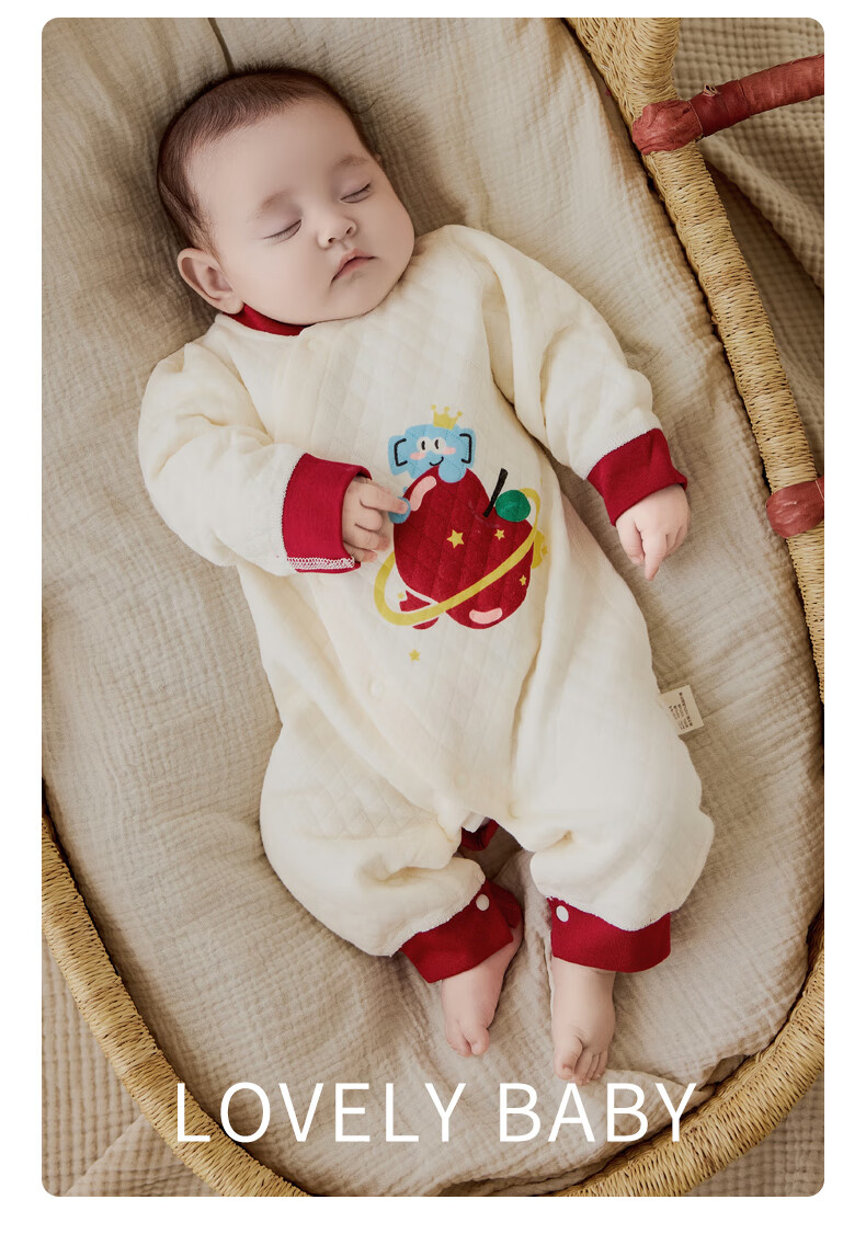 Banjvall Baby Spring Autumn Cotton-Padded Romper Warm Jumpsuit Pajamas Size 66 7