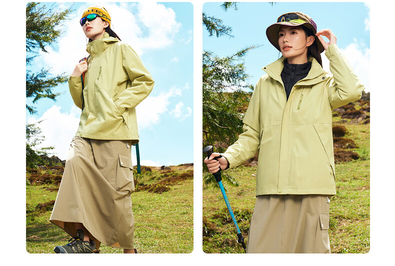 Panda Companion Women's 3-in-1 Waterproof Windproof Detachable Outdoor Jacket Spring Autumn Winter 2025 New Arrival 8