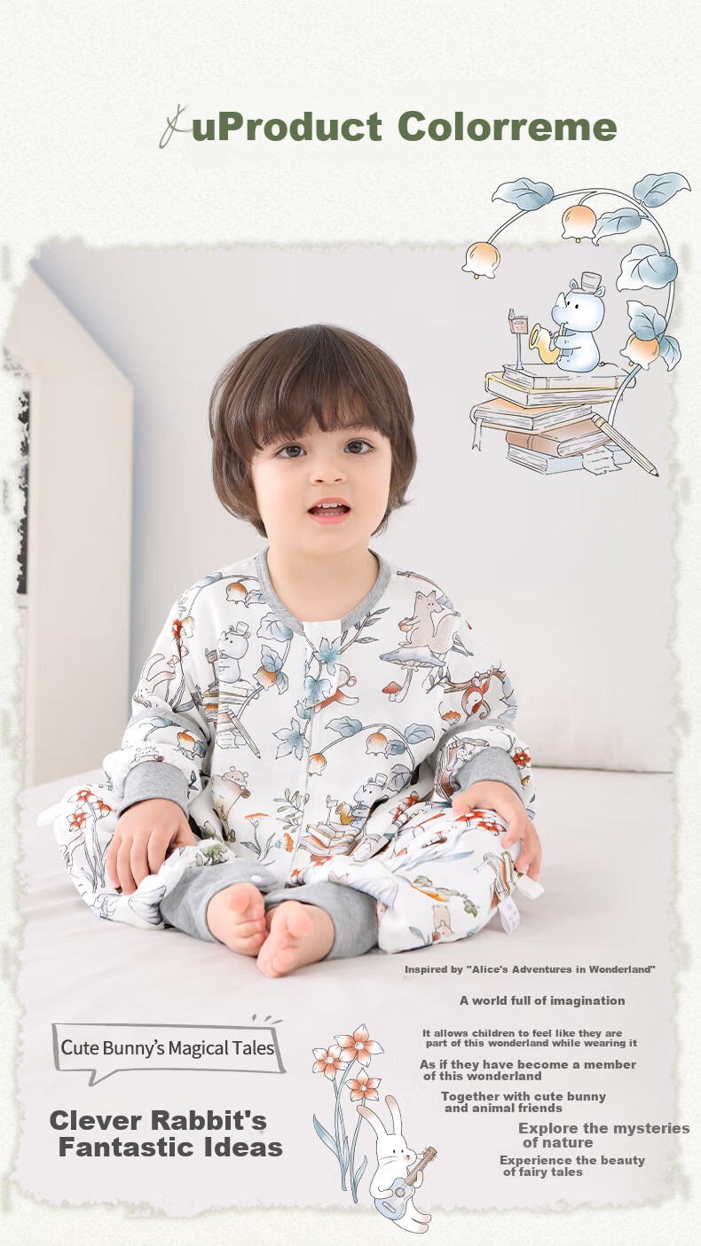 Baby Friend Bamboo Cotton Sleeping Bag for Infants, One-Piece Pajamas, Anti-Kick Blanket for Children, Summer Use, Front 4 Back 2 Mesh Sleeping Sack, Size 100 9