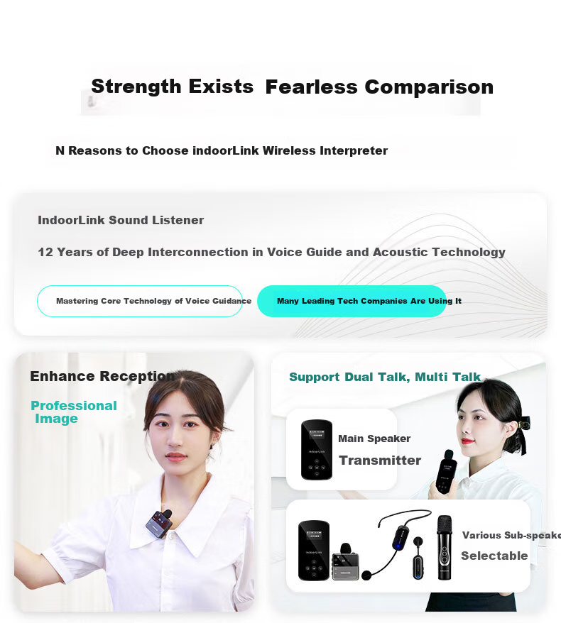 IndoorLink Wireless Tour Guide System for One-To Government And Enterprise Reception, Factory Tours, Exhibition Halls, Project Inspections, High-End Business Meetings, And Team Guiding 5