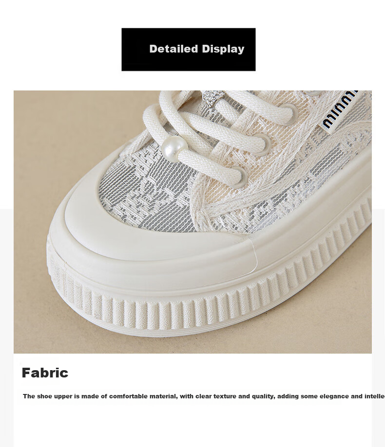 CARTELO Women's Summer Lace Mesh Fisherman Shoes Breathable White Sneakers Mesh Shoes for Women 1585 Off-White Size 38 9
