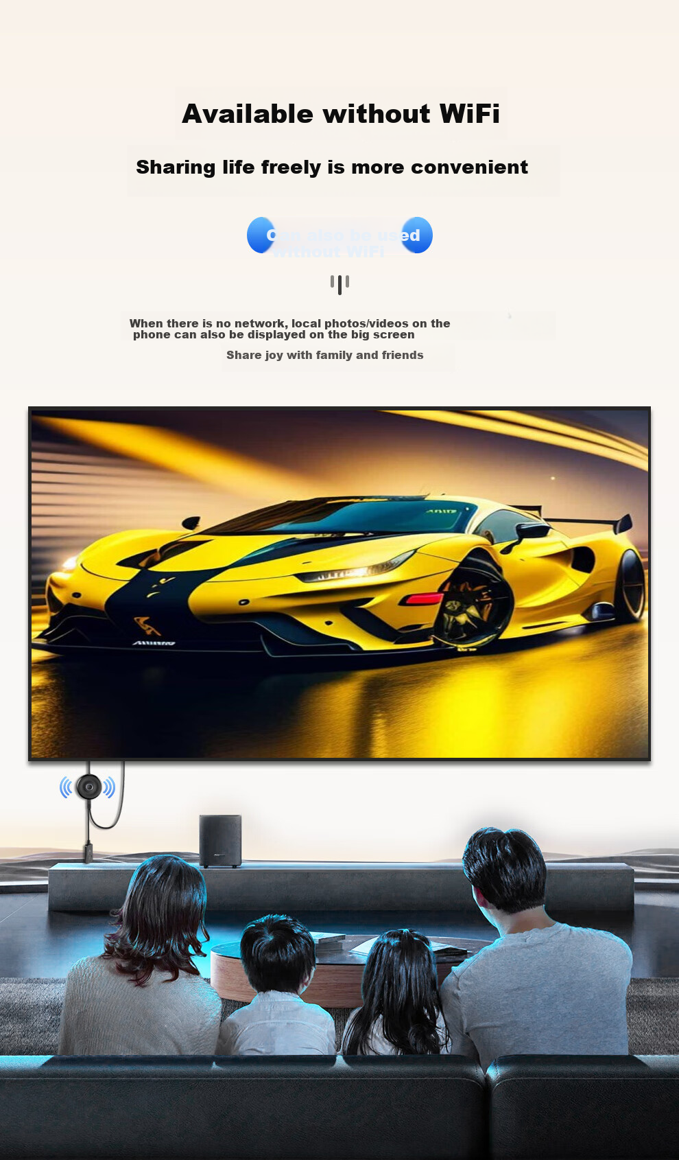 SDWS Wireless Screen Mirroring Device for Mobile Phones, HDMI Audio And Video Synchronization Transmitter, 4K HD Dual-Band Connector for Apple And Android Phones, Computers to Connect TV And Monitor SE89M 8