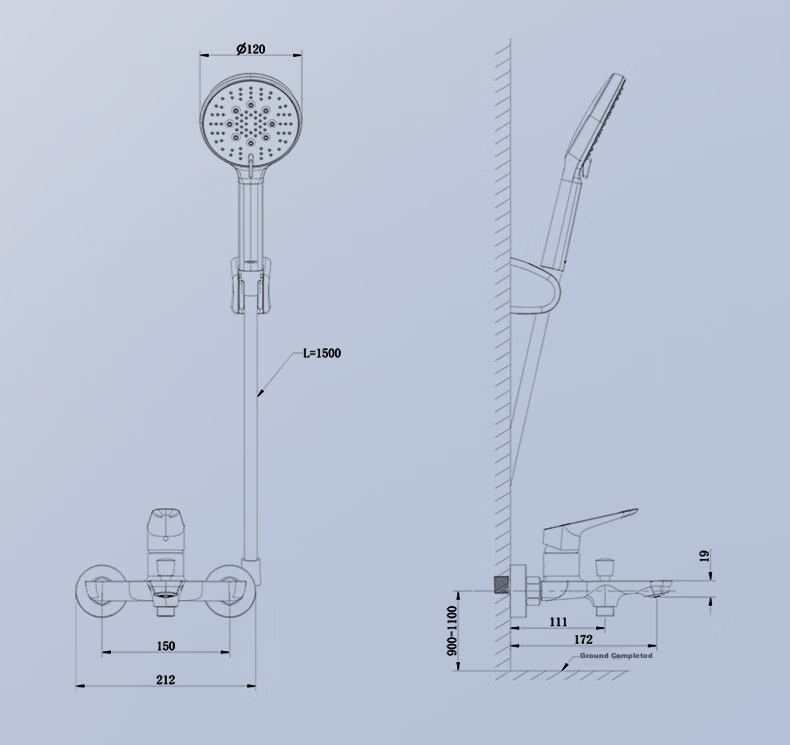 HEGII Shower Head, Copper Alloy, Compact Size, Detachable Handheld High-Pressure Spray Head, Model HMF931-21 15