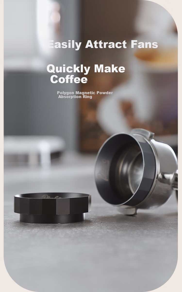 Bincoo Coffee Magnetic Ground Coffee Ring, Coffee Machine Handle Anti-Air Ring, 6 Magnetic 51/58mm Ground Coffee Italian Accessory 1