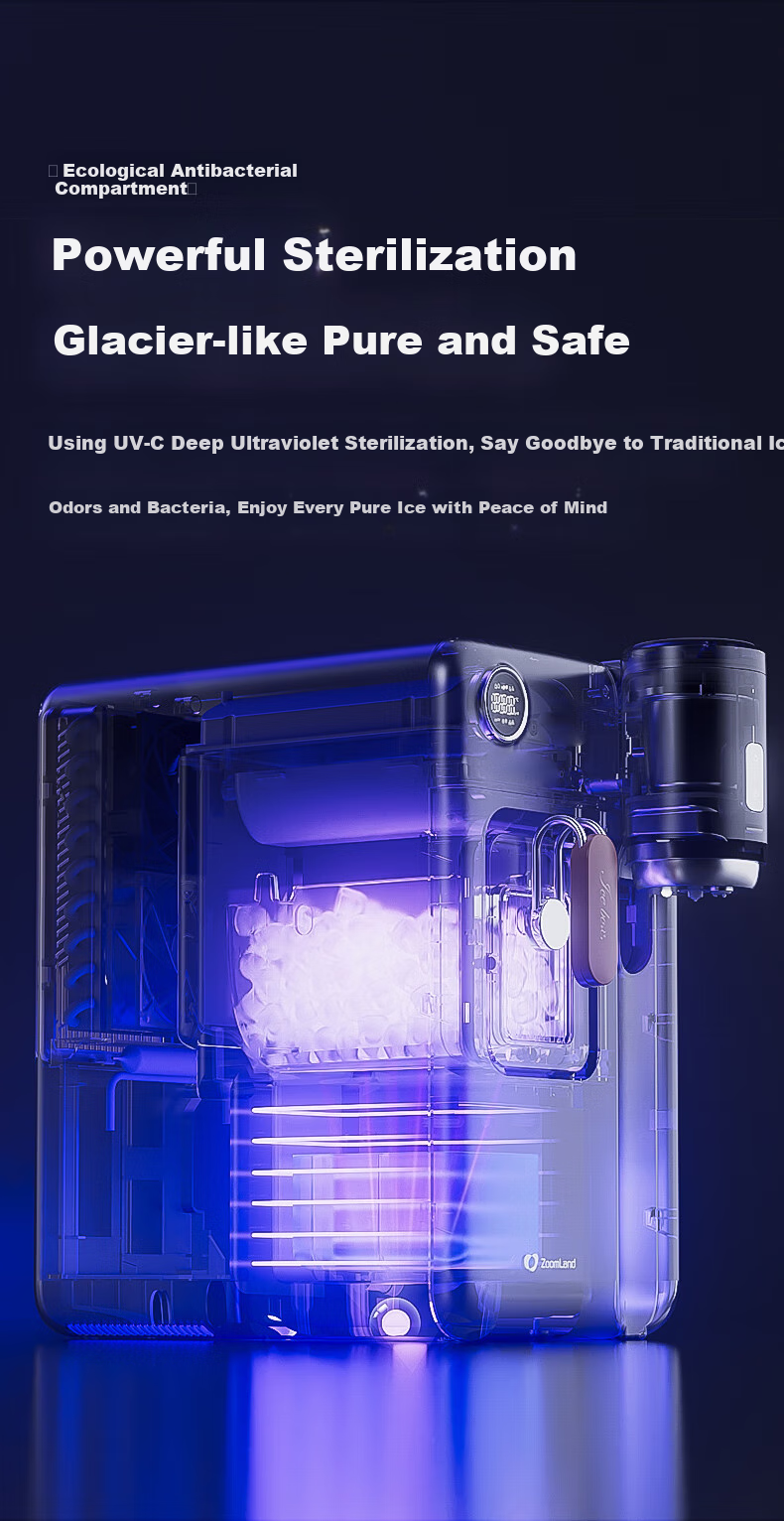 Zhuolang Ice Maker And Water Dispenser Combo, Coffee Machine with Ice Making Function, Countertop Instant Hot Water Dispenser for Home Use, Milk Frother, Direct Drinking Ice Maker, Cold And Hot All-In Ice Cube Machine, Americano Coffee Machine IH6 22