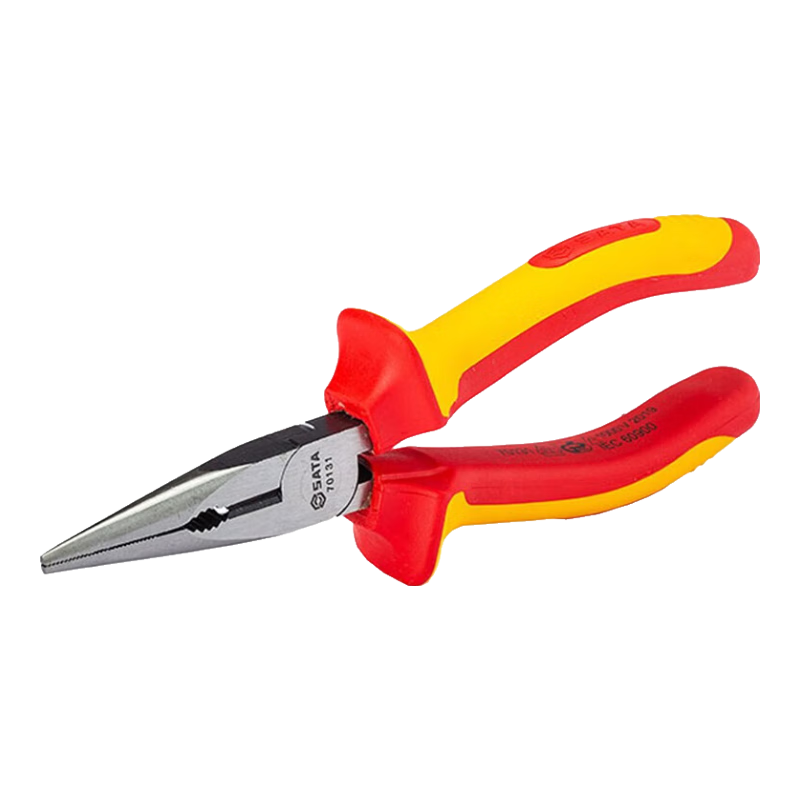 SATA 70131 VDE Insulated Needle-Nose Pliers, 6"