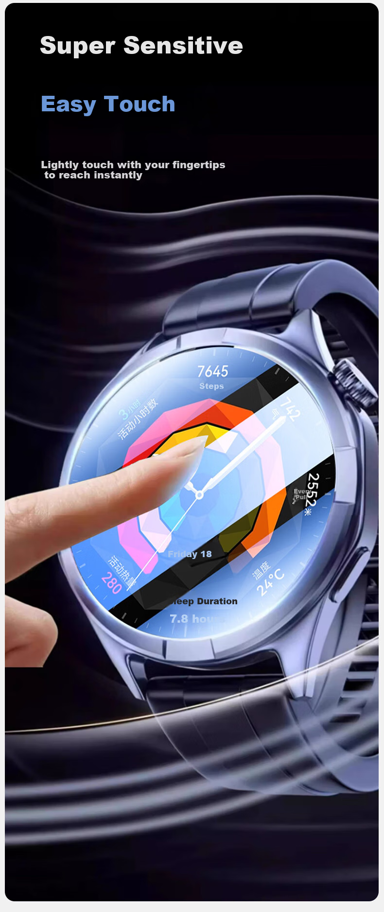 KOVOL [3-Pack] Tempered Glass Screen Protector for Huawei WATCH GT6, Compatible with Huawei GT5 Watch, Anti-Scratch, Shockproof, Wear-Resistant, Full Coverage, Ultra-High Definition Glass Film, 41mm 10