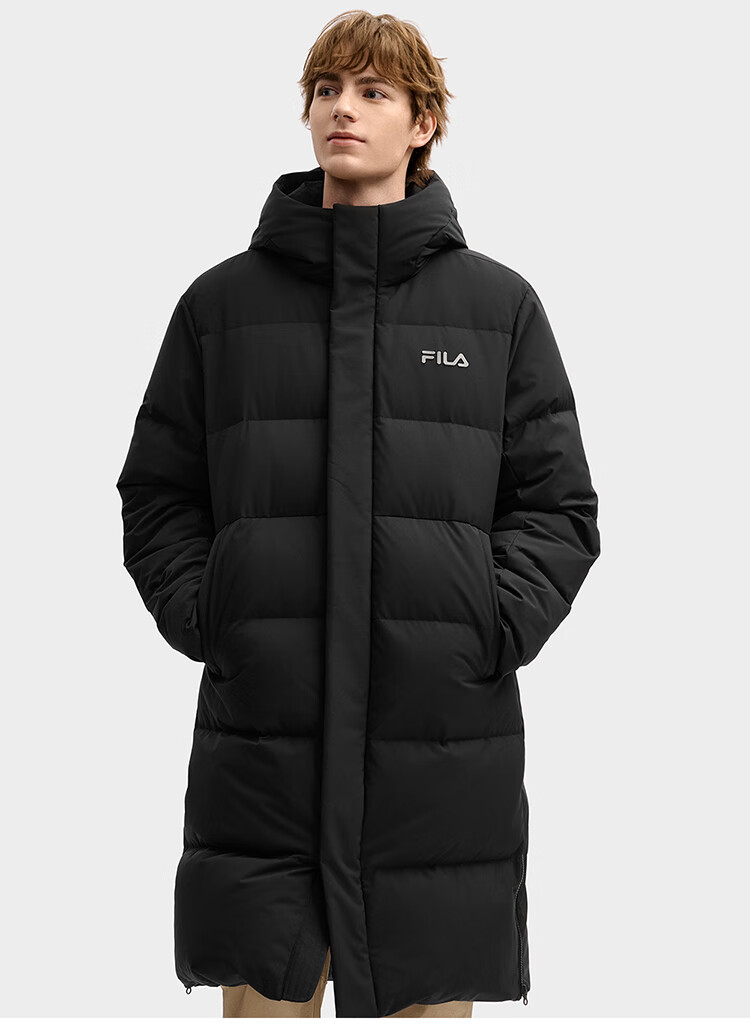 FILAFILA Official RGB Long Down Jacket 2025 Winter Couples Hooded Cold-Resistant Warm Coat 31