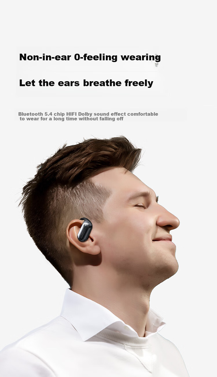 ENKOR EW29 Open-Style Bluetooth Headphones with Bone Conduction Concept, Ear-Hook Design, True Wireless, Non-In, for Sports, Running, Cycling, Gaming, Noise Reduction, Compatible with Apple, Xiaomi, Huawei 1