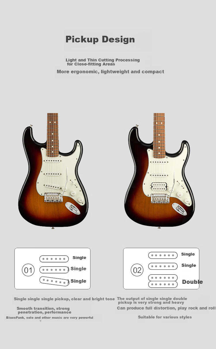 FENDER Electric Guitar SQ Affinity Series ST with Tremolo, Solid Maple Top, Olympic White 8
