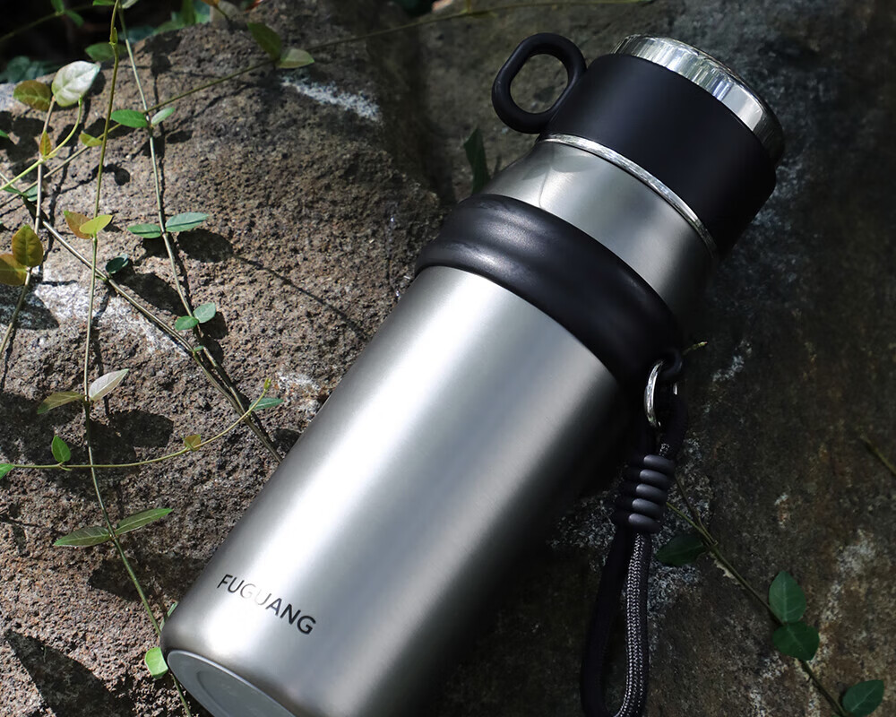 Fuguang Insulated Water Bottle for Men And Women, Tea Cup, Outdoor Cup, Large Capacity Business Gift, 680ml Black 27