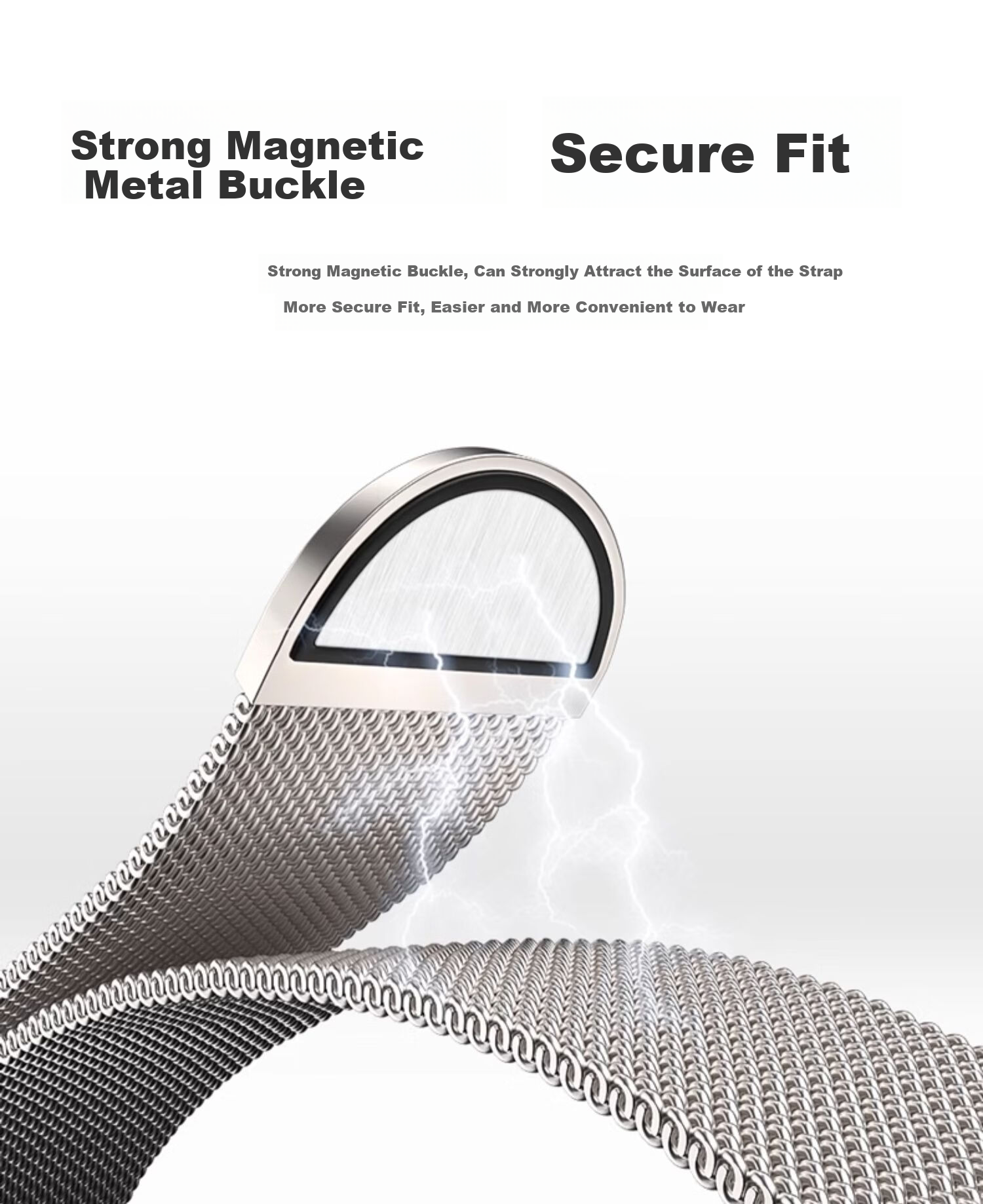 Watchbond Compatible with Apple Watch S11/S12 Band, Apple IWatch S9/S10 Band, Milanese Loop for S8/SE, Dual Magnetic, Suitable for Men And Women, Summer 42mm Metal Wristband 3