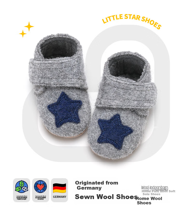 Xiaorong Baby Shoes for Ages 0-1 Toddler Walking Shoes Star Pattern Boys' Shoes Spring Autumn Winter Soft Sole Indoor Sports Floor Shoes 4
