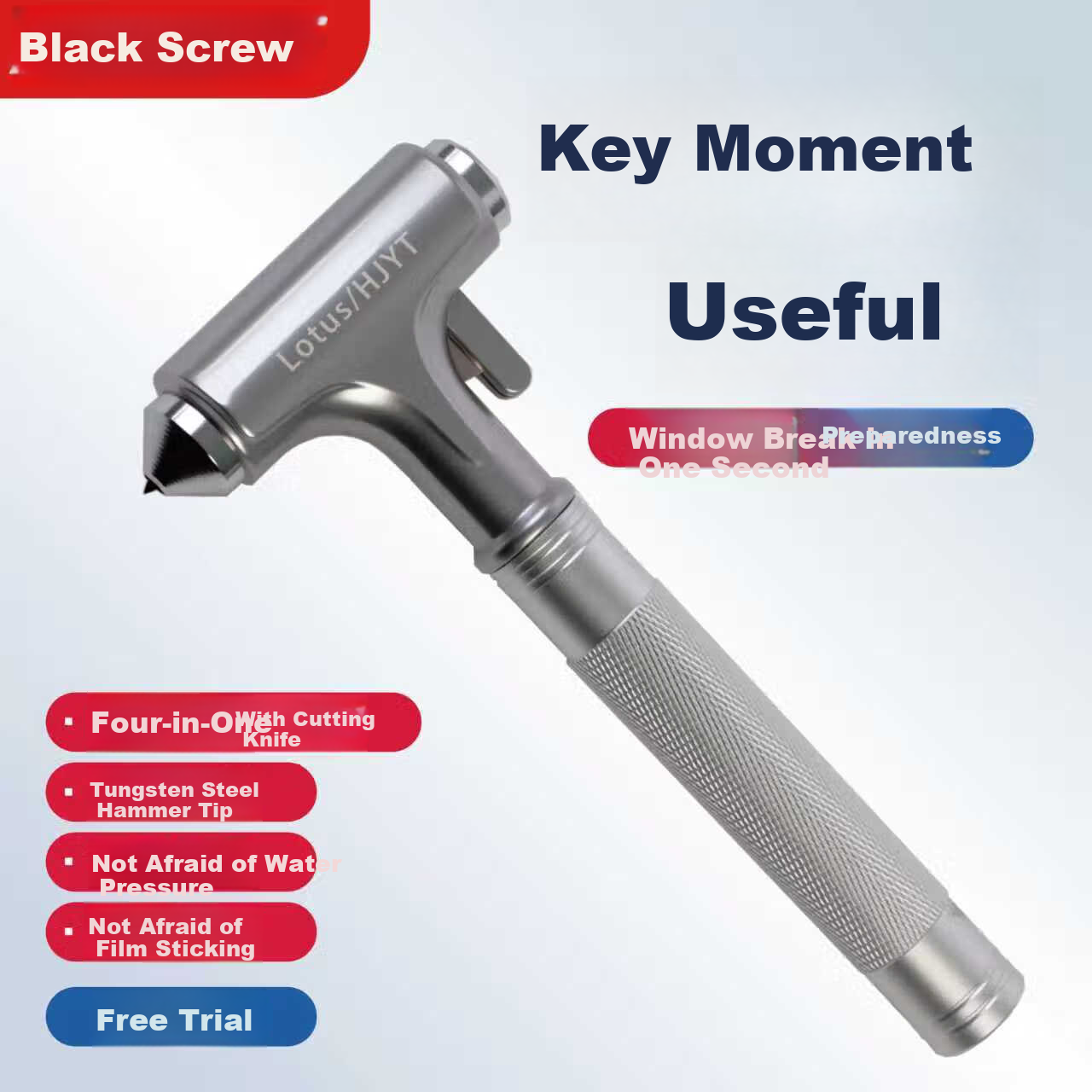 Heimang Car Safety Hammer, Multi-Functional Life-Saving Hammer, Escape Window Breaker, Survival Hammer [Tungsten Steel Model], Safety Hammer