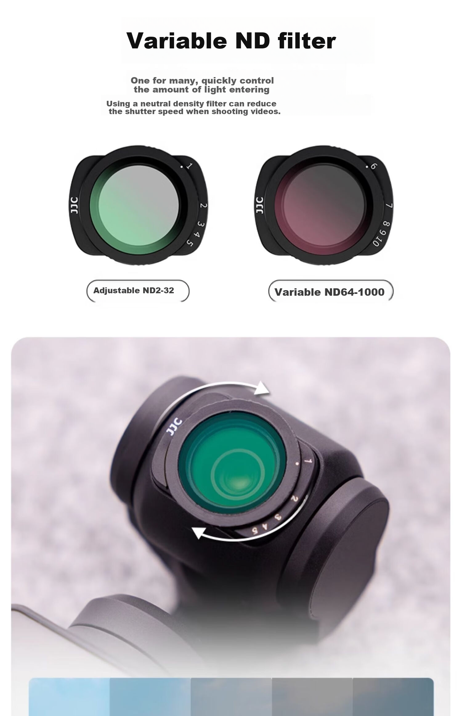 JJC [No Impact on Power On/Off] Suitable for DJI Pocket 4 Filters, Pocket 3 1/4 Quarter Black Soft Light Filter, Action Camera Lens Accessory 10