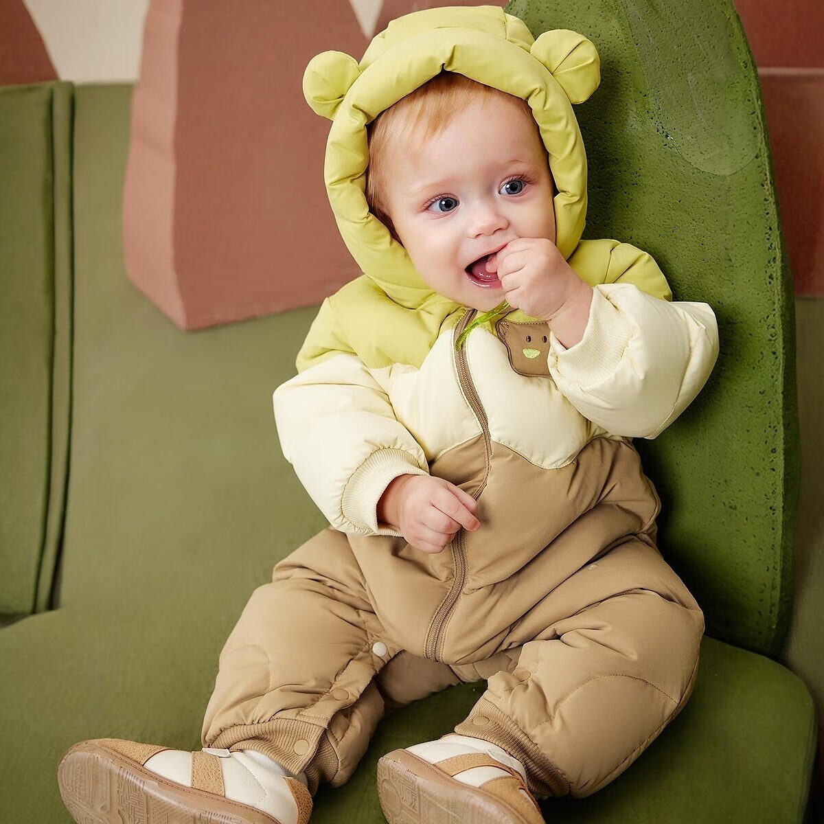 Minibala Unisex Kids Down Jumpsuit Baby Cute Romper 2025 Winter