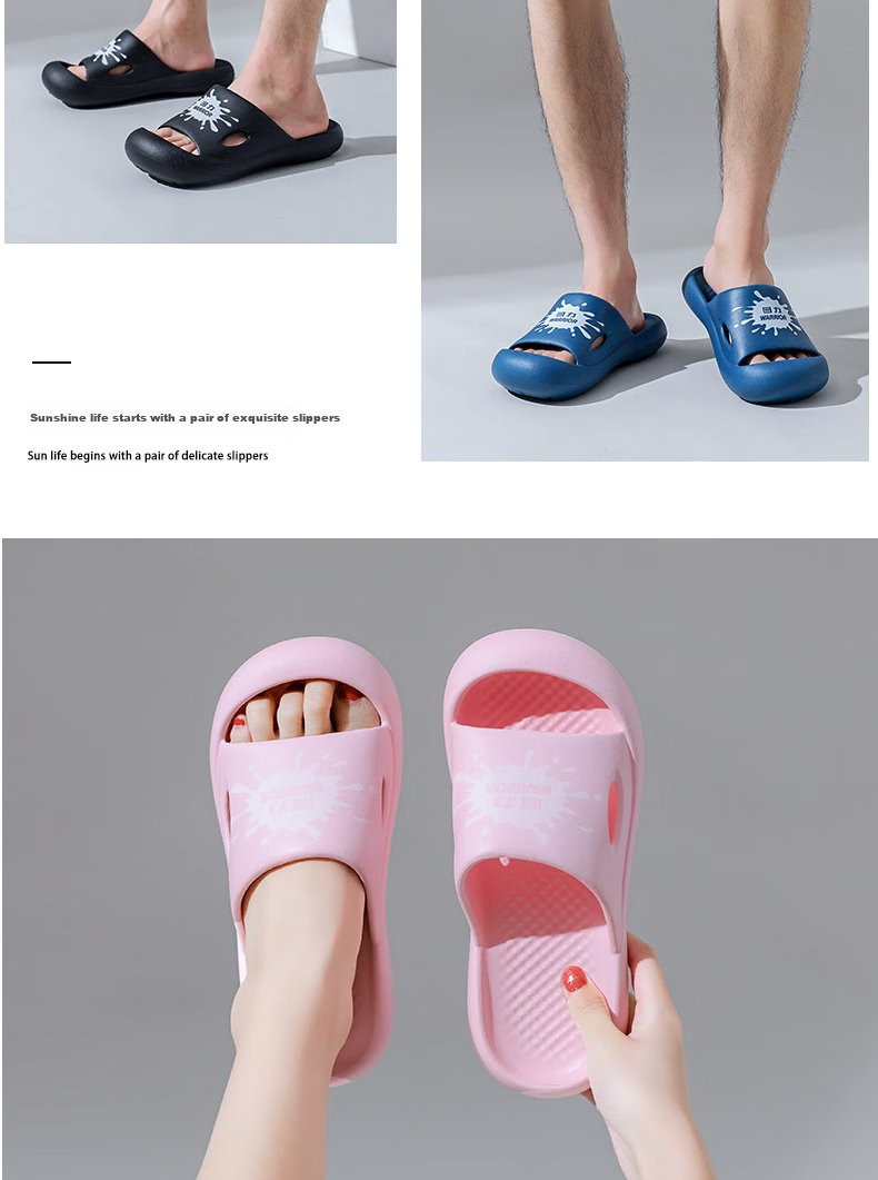 Huili Milk Pure Color Trendy Slippers, Indoor And Outdoor Bathroom Fashionable Thick Soft Sole Beach Sandals, Men's HL01561, Black, Size 44 11