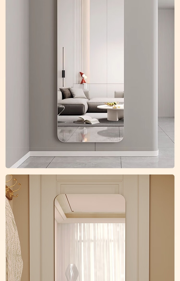 Anerya Soft Wall-Mounted Self-Adhesive Full-Length Acrylic Mirror Sticker Home HD Dressing Mirror Dormitory Try-On Mirror 10