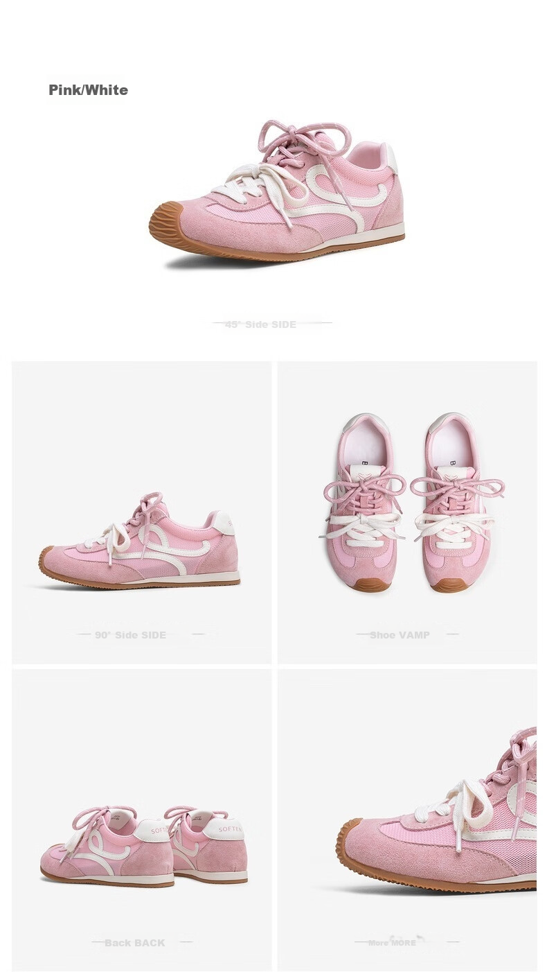 BASTO [Zhang Yuexi's Choice] Candy-Colored Height-Increasing Training Shoes, Slanted Casual Forrest Gump Shoes for Women, Yellow, Size 36 26