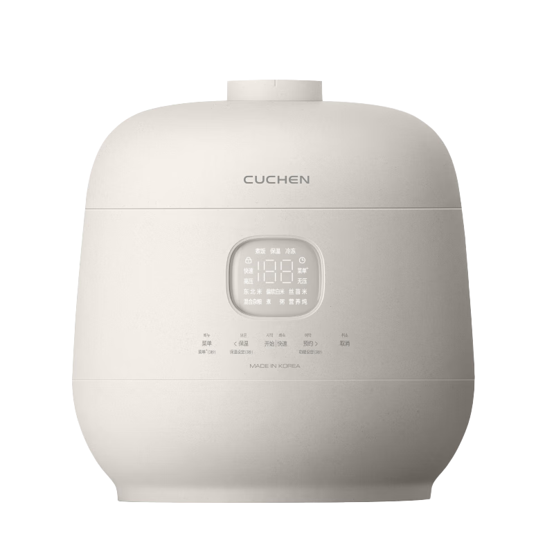 CUCHEN Rice Cooker, Imported from South Korea, 5 Liters, for 5-8 People, Home Use, IH Heating, 1.9 Times Higher Pressure, Dual Pressure, Multifunctional, Smart Reservation, TWK1040