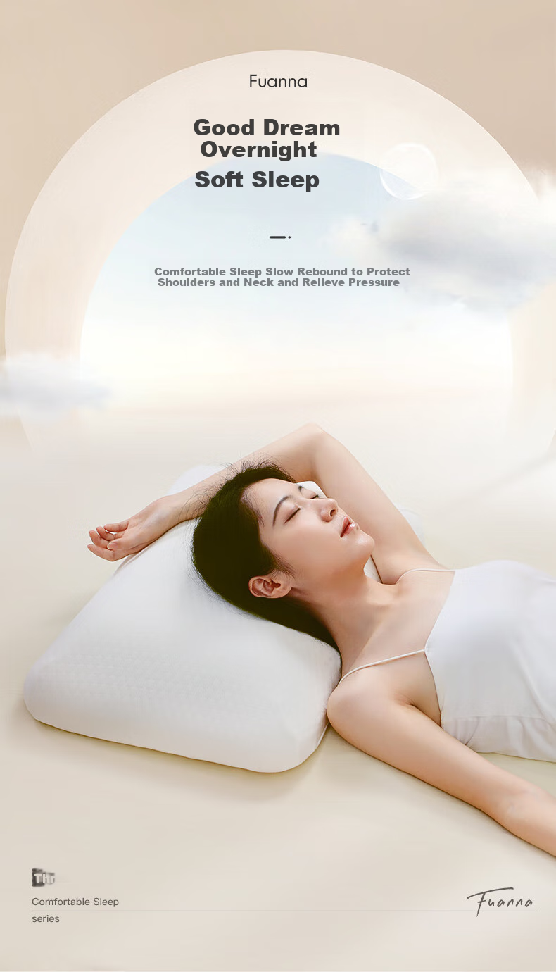 FUANNA Memory Foam Pillow for Adults, Cervical Pillow Core with Slow Rebound, Deep Sleep High Pillow, Single Piece 60*40cm 1