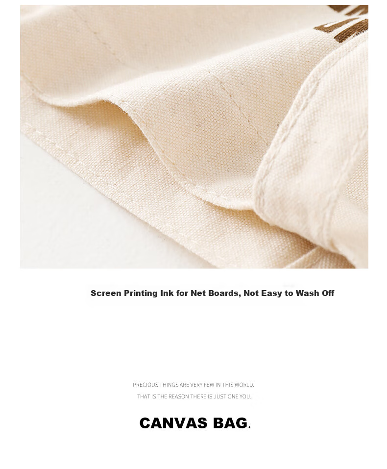 Baicaoyuan Canvas Bag, Tote Bag, Shopping Bag, Fabric Bag, Handbag, Eco-Friendly Bag, Storage Bag, Letter M 15