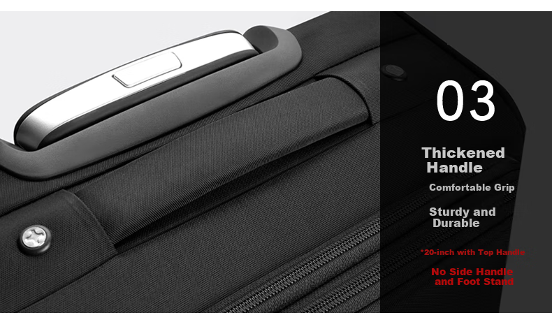 HANKE Luggage Suitcase for Men And Women, Travel Case, 24-Inch Black, 65L Capacity, Password Lock, Large Capacity with Expandable Space 22