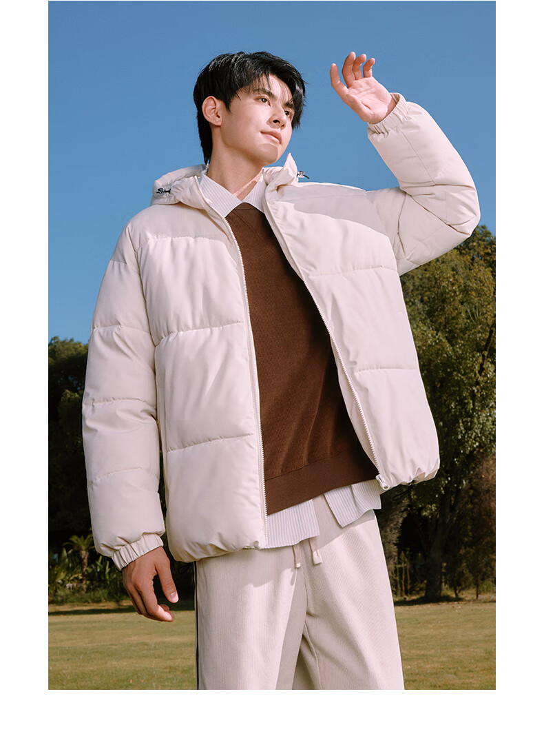 Baleno Men's Winter Cotton Jacket Graphene Cold-Resistant Warm Windproof Solid Color Casual Outerwear 17
