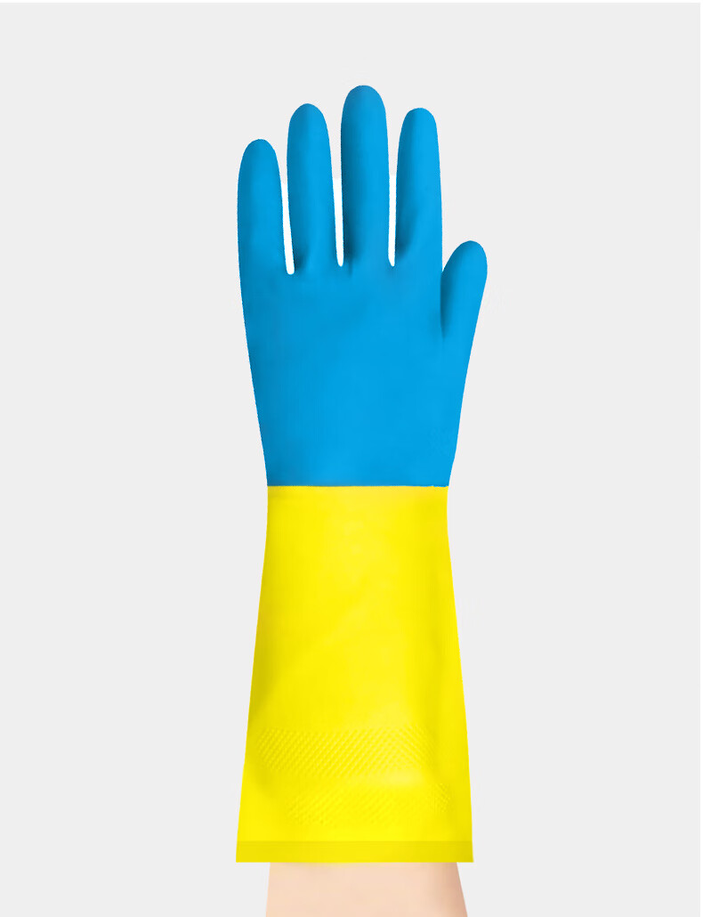 Ams Industrial Acid And Alkali Resistant Rubber Gloves, Extended Thickened Oil-Proof Chemical-Resistant Corrosion-Resistant Protective Double-Layer Rubber Gloves [55cm], 1 Pair, A5395 12