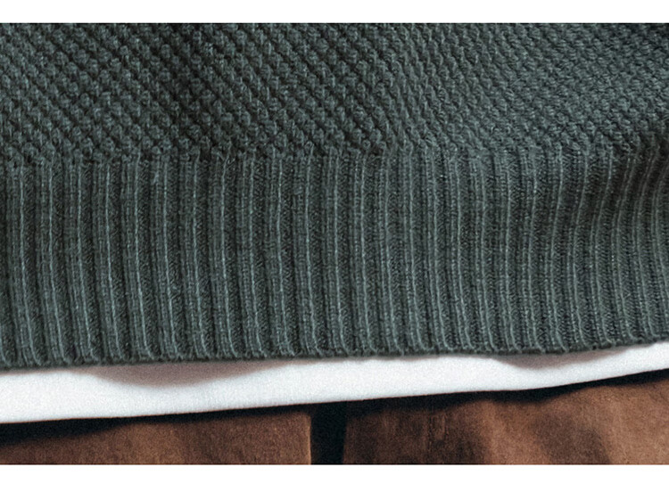 JEEP Men's Winter Loose Fit Crew Neck Premium Knit Sweater Inner Layer Military Green 3XL 10