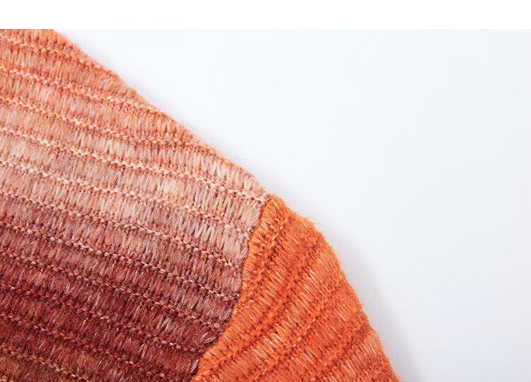 Demana Winter Warm Wool Blend Irregular Gradient Knit Sweater Loose Fit Woolen Top 3
