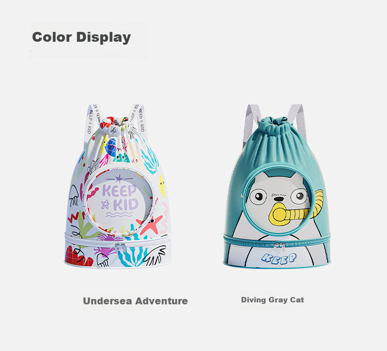 Keep Children's Swim Bag, Swimming Storage Bag for Boys And Girls, Sports Portable Large Capacity Waterproof Backpack, Starry Purple 7