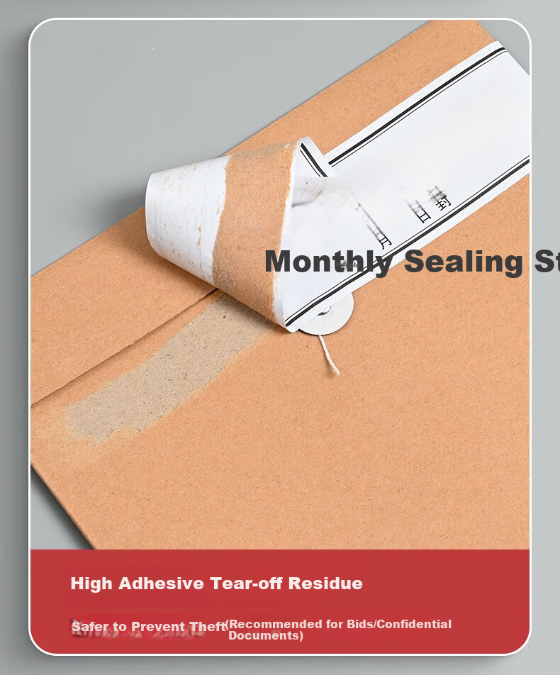 Taidang Self-Adhesive Black Letter Bold Seal Strip Document File Folder Seal, 295*52mm [10 Sheets 40 Strips] TA02411 5