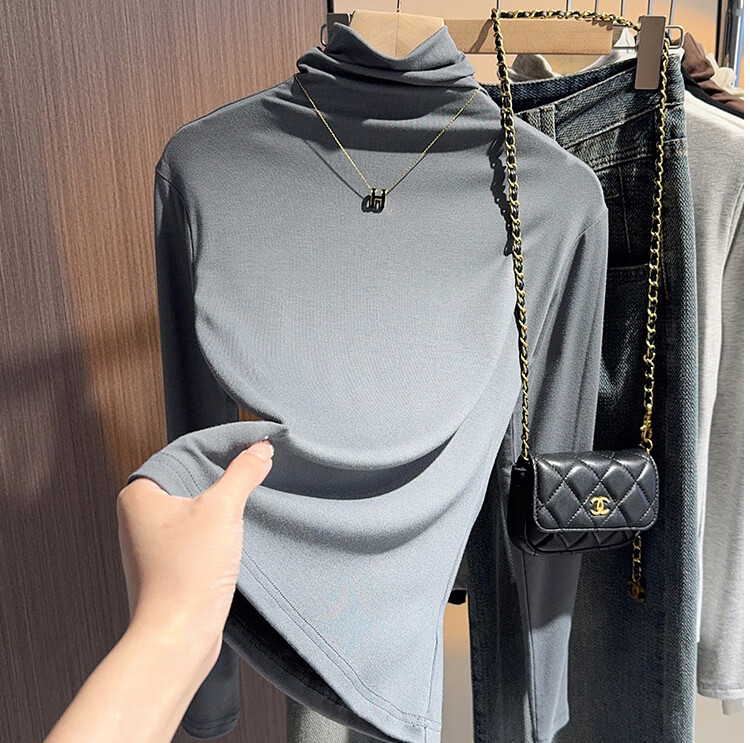 Ordifen Women's Turtleneck Fitted Long Sleeve Base Shirt Black Spring Autumn Winter Warm Stylish Top 7