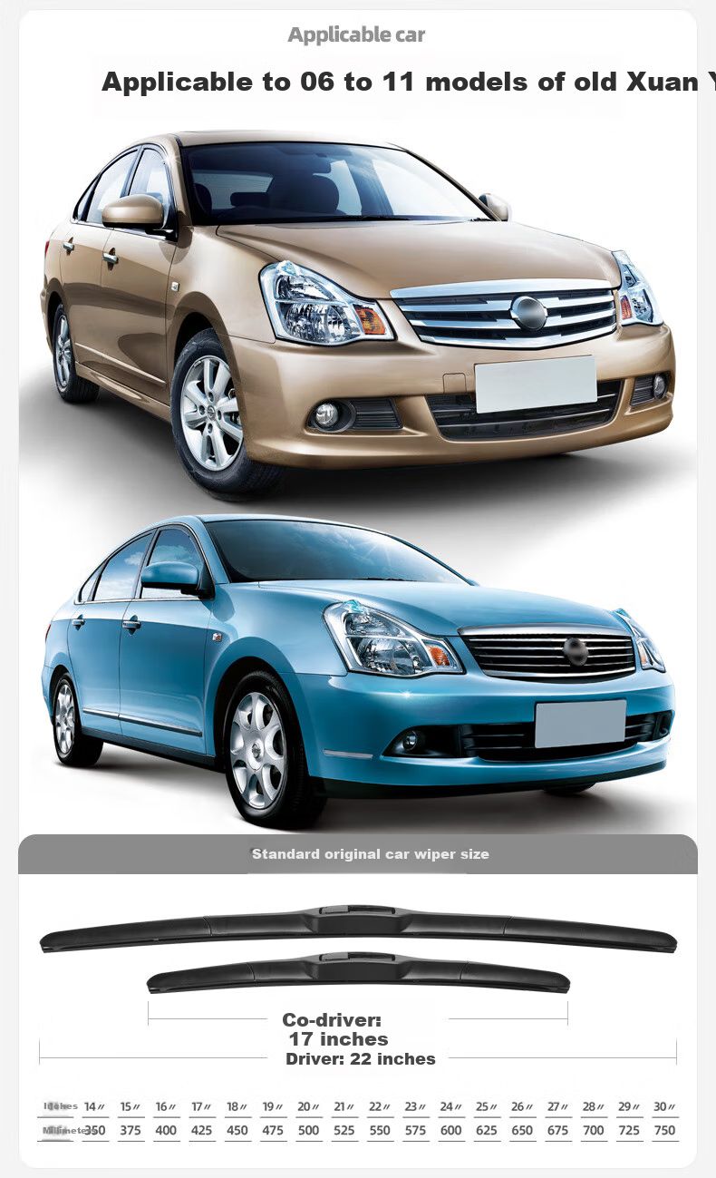 Deyun Old Model Sylphy Windshield Wiper Blades, 2009 And 2008 Specific, 2007 Complete Set of Nissan Accessories, Rubber Strips for Windshield Wipers 4