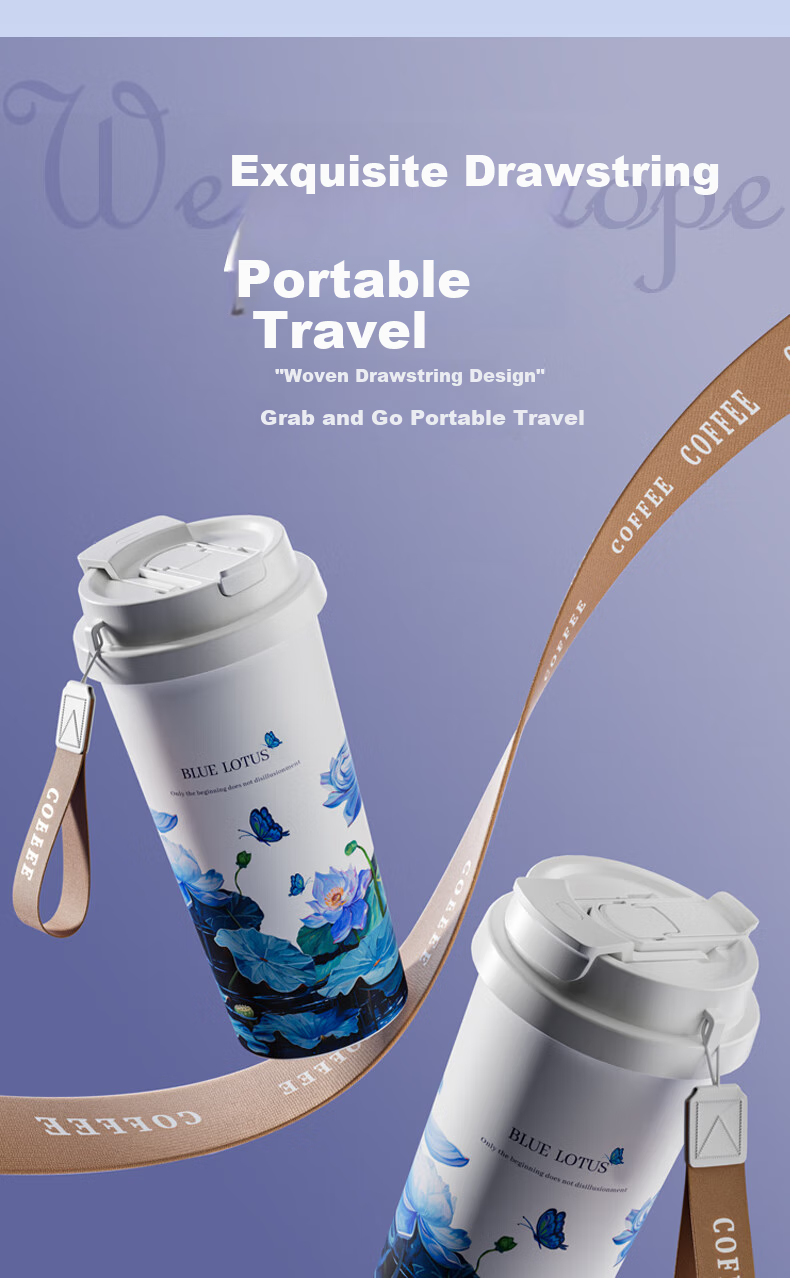 Mixiaoshu Insulated Mug for Women, Stylish Straw Coffee Cup with 316 Stainless Steel Inner Bottom, Student Car Water Bottle, Nurse's Day Gift 5