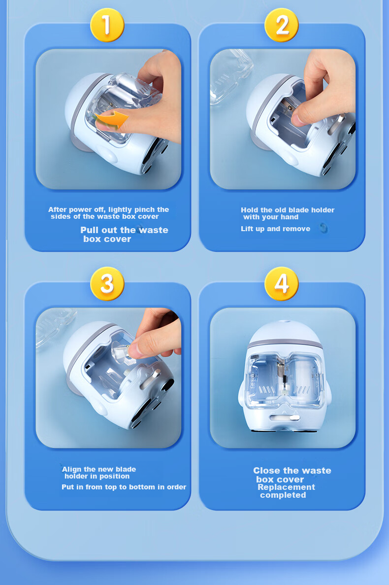 M&G Stationery Electric Pencil Sharpener, Semi-Automatic Pencil Sharpener, Rotary Pencil Sharpener, Three-Level Thickness Adjustment, Dual Power Supply, Diving Bear Design, Birthday And Graduation Gift 28