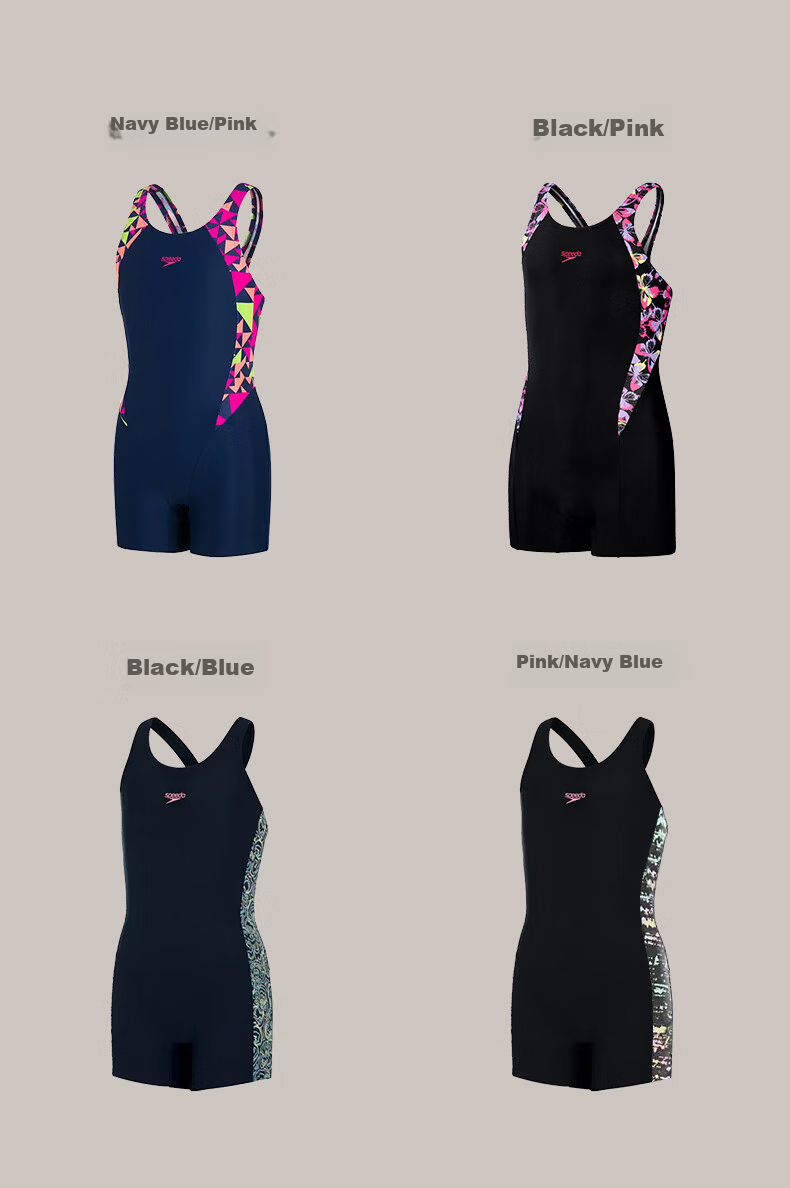 Speedo Children's Swimsuit with Digital Print, Sun Protection, Chlorine Resistance, Quick-Drying One-Piece Swimwear for Girls, Navy Blue/pink, Size 30 14