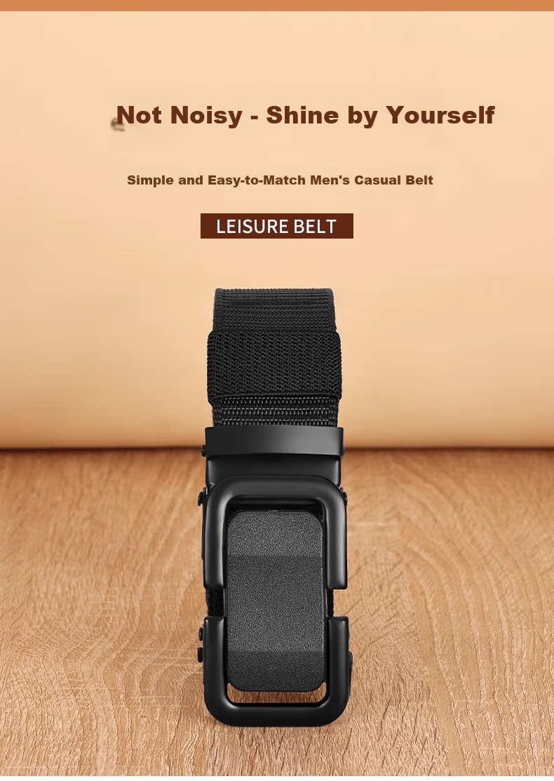 Huili Canvas Belt with Automatic Buckle, Tactical Woven Belt, Thickened Casual Versatile Belt for Men And Women, Trendy Simple Waistband 3