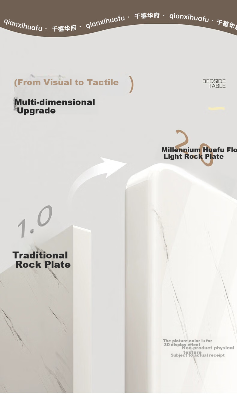 Qianxihuafu Coffee Table, Living Room Luxury High-End Feel, 2026 New Model, Rock Slab Coffee Table, Small Apartment Home Use, Gray 60cm, White 80cm, White 8
