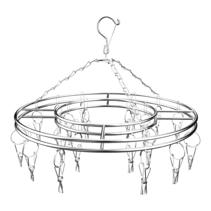 Gongxun Stainless Steel Sock Hanger, Clothes Drying Rack, Balcony Essential, Multifunctional Underwear Clip, Windproof Multi-Hanger