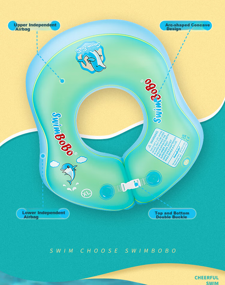Swimbobo Children's U-Shaped Swim Ring, Baby Beginner Armpit Ring, Anti-Choking Water, Anti-Rollover Swim Ring, Swimming Equipment BO1012S 4