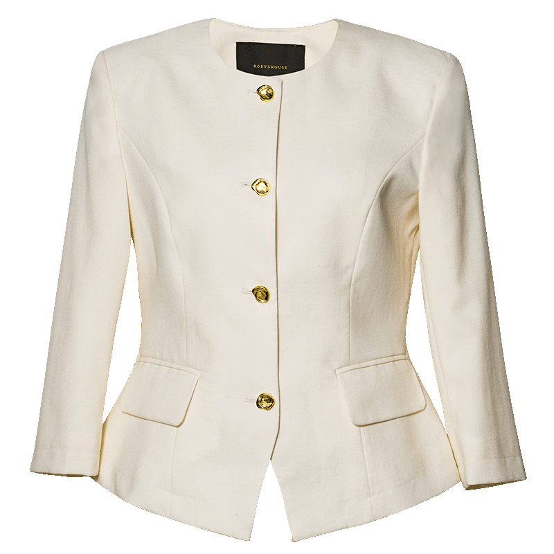 ROEYSHOUSE Slim Fit Short Blazer Spring Professional Waist-Cinching Jacket 10105 Apricot L